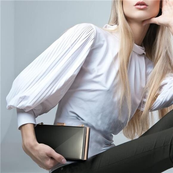 WJCD Women Clear Purse Acrylic Box Clutch Handbag, Small Transparent Crossbody - Picture 3 of 7